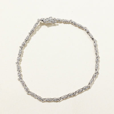 Illusion Set Diamond X Link Tennis Bracelet | 0.08ctw | 7.5