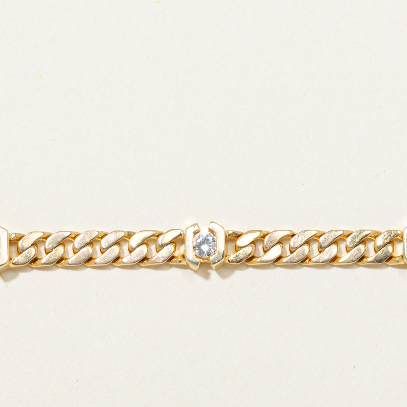 Tension Set Diamond Cuban Link Bracelet | 0.64ctw | 6.75"