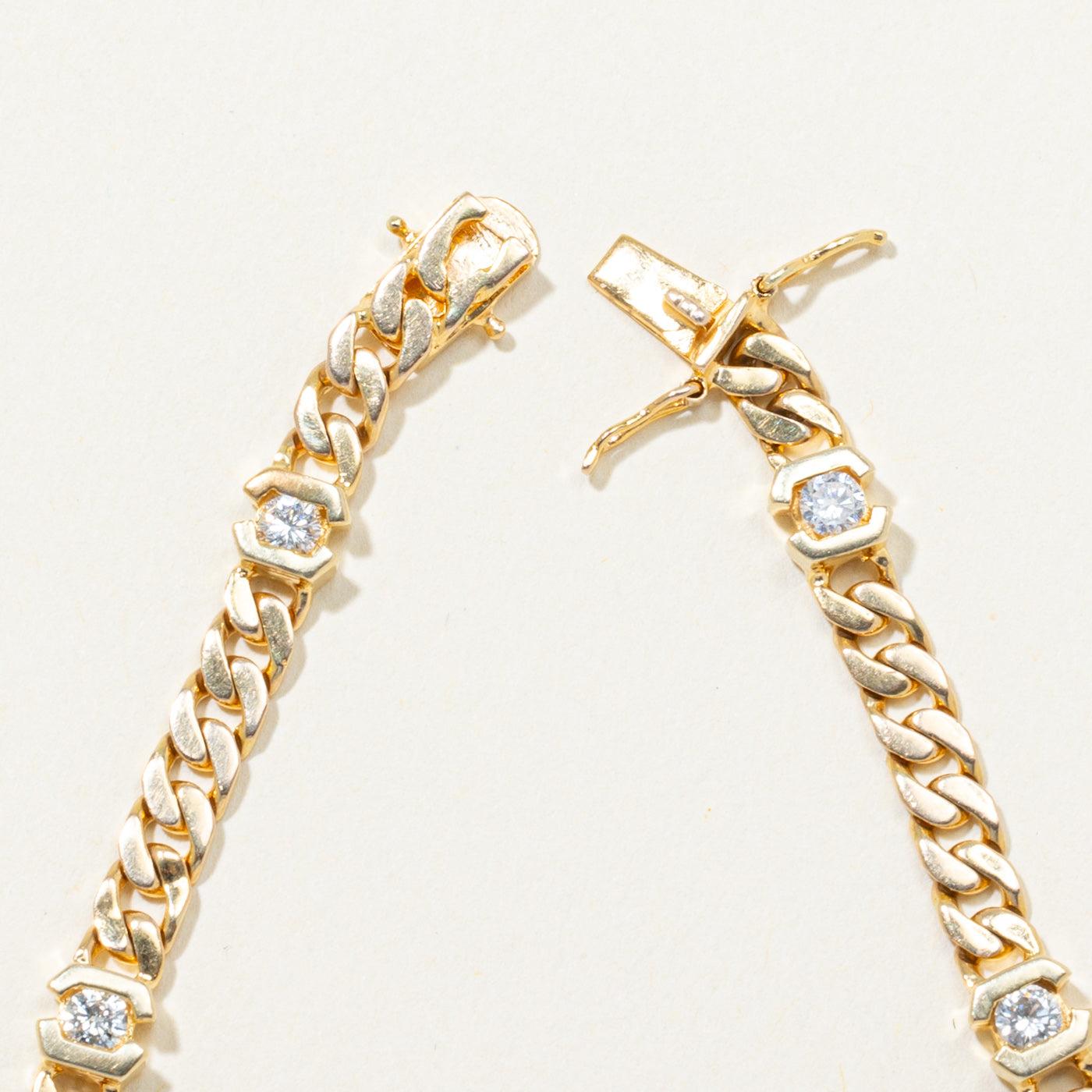 Tension Set Diamond Cuban Link Bracelet | 0.64ctw | 6.75"