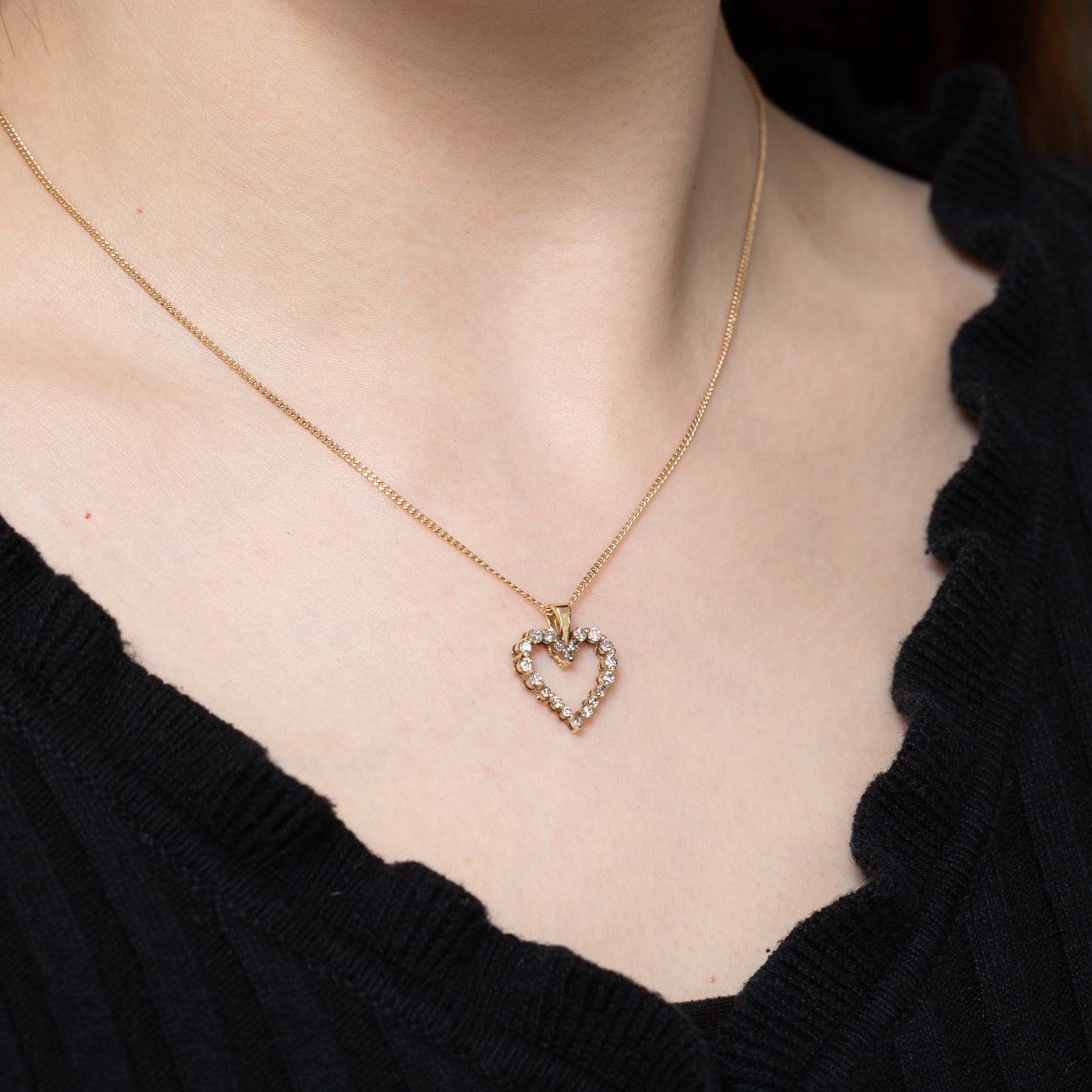 Diamond Open Heart Pendant | 0.50ctw