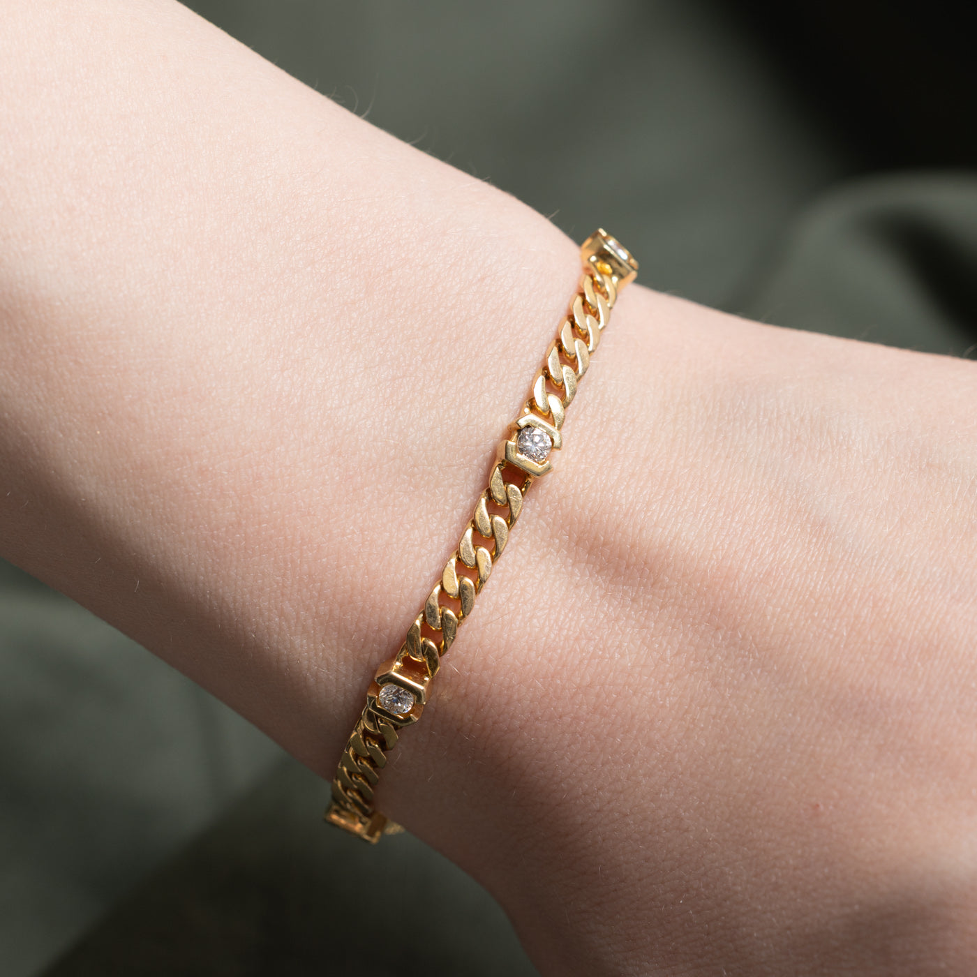 Tension Set Diamond Cuban Link Bracelet | 0.64ctw | 6.75"