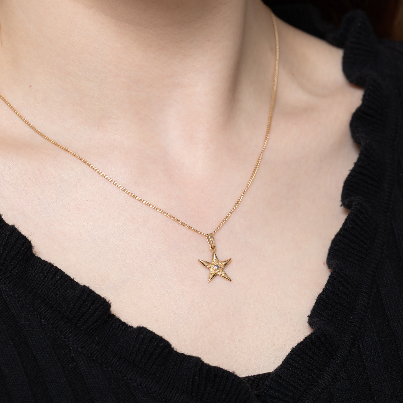 Diamond Star Fish Pendant | 0.005ct