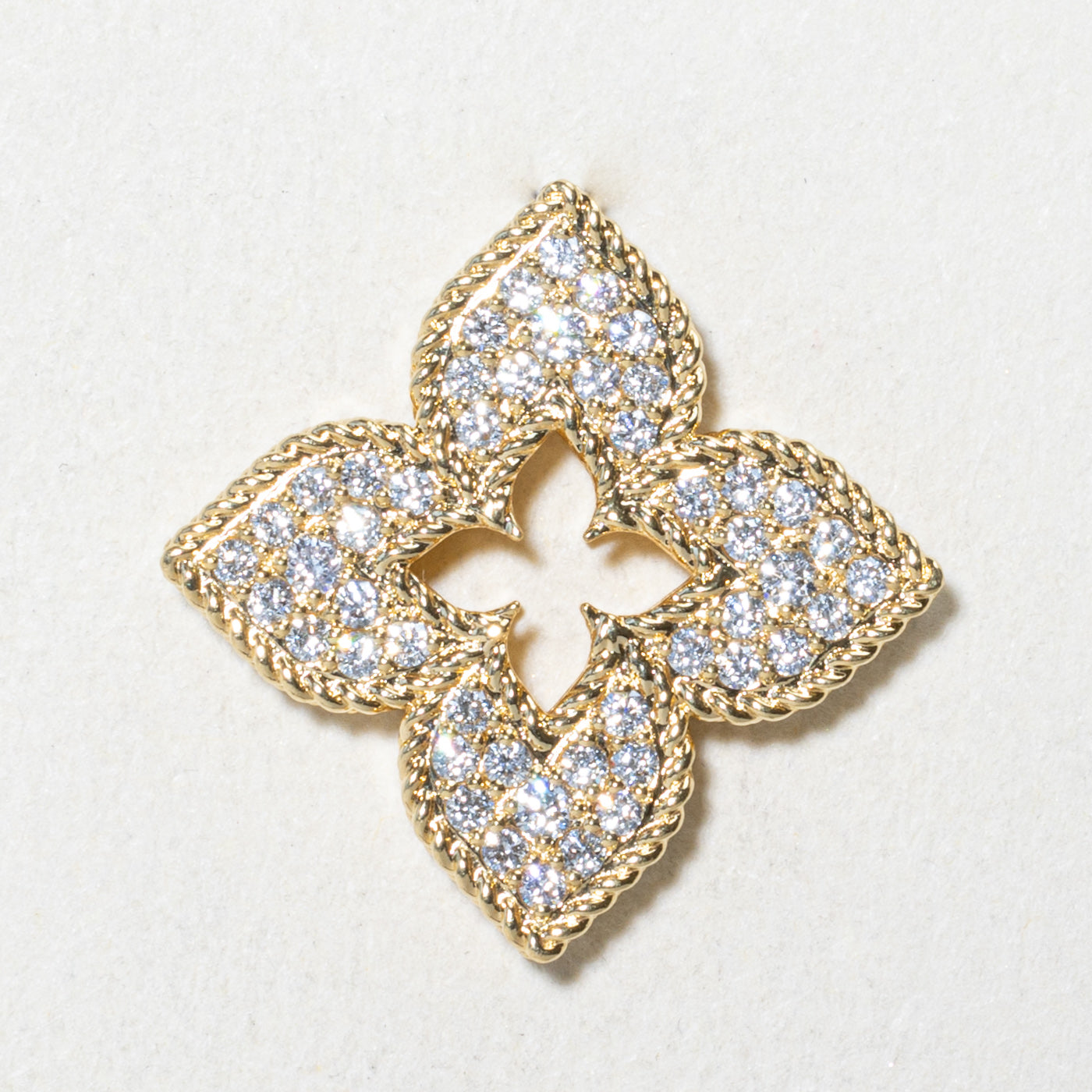 Pave Set Diamond Floral Pendant | 0.36ctw