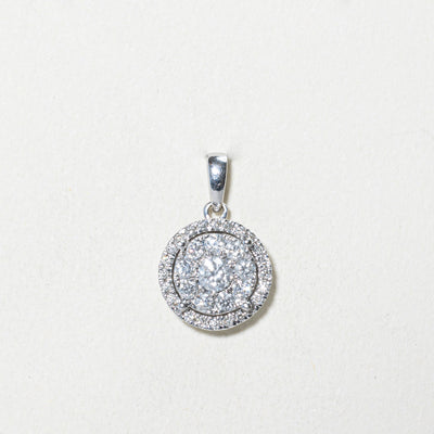 Diamond Halo Circle Pendant | 0.48ctw