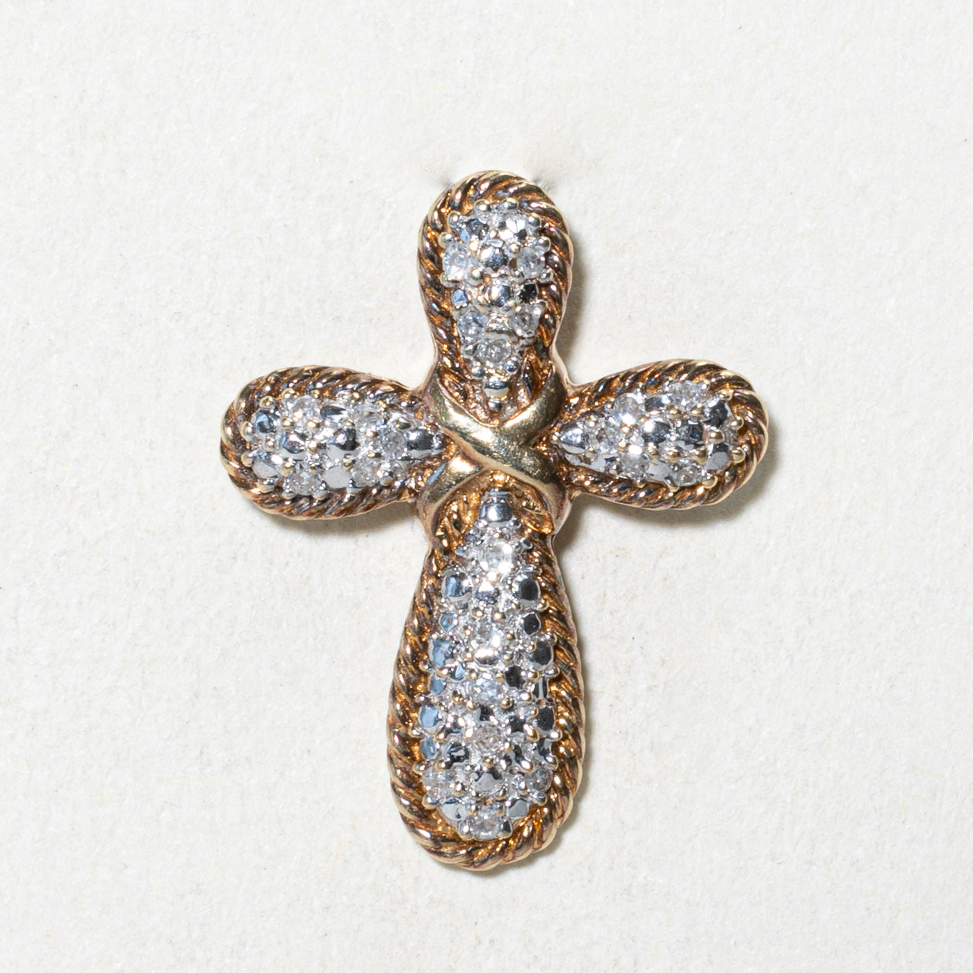 Diamond Textured Cross Pendant | 0.11ctw