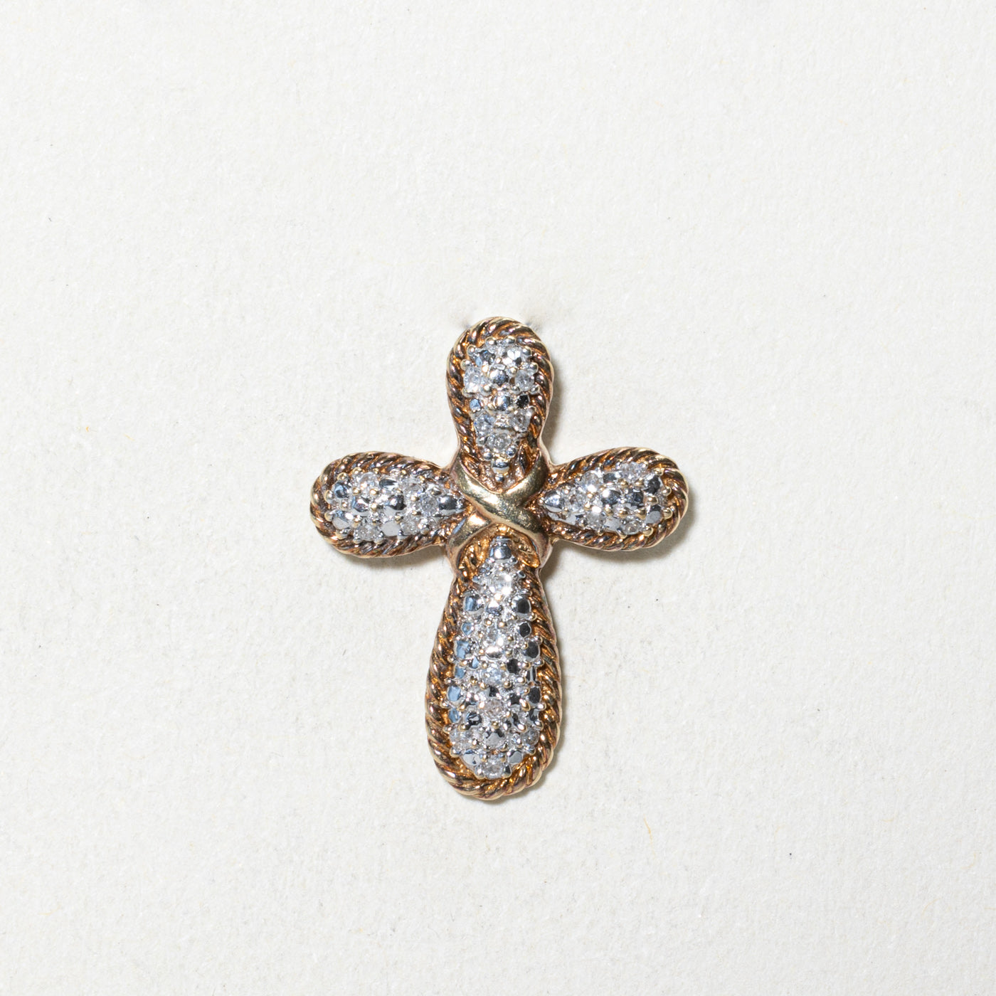 Diamond Textured Cross Pendant | 0.11ctw