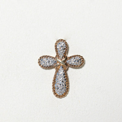 Diamond Textured Cross Pendant | 0.11ctw