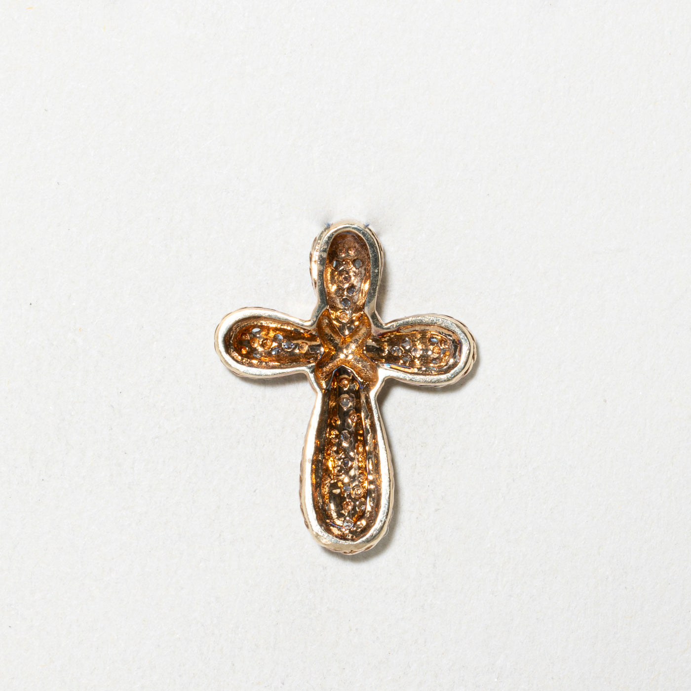 Diamond Textured Cross Pendant | 0.11ctw