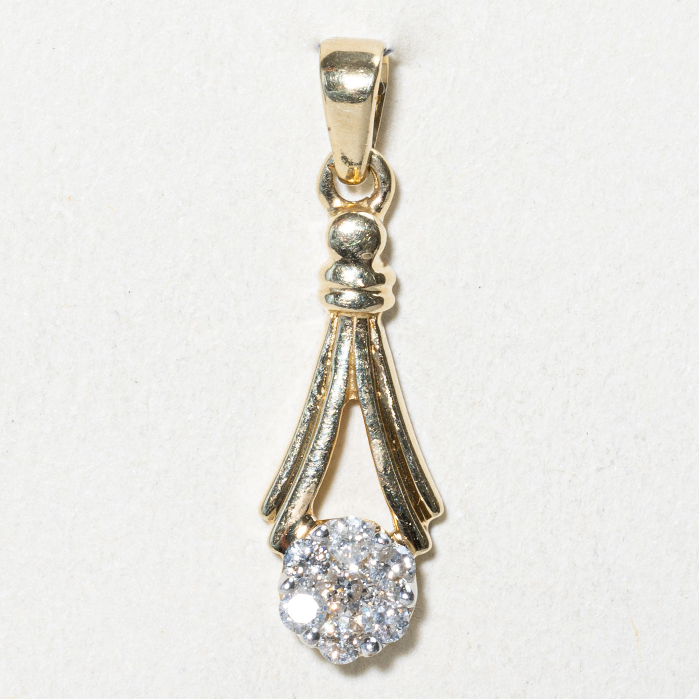 Diamond Cluster Drop Pendant | 0.22ctw