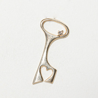 Diamond Heart Key Pendant | 0.02ct