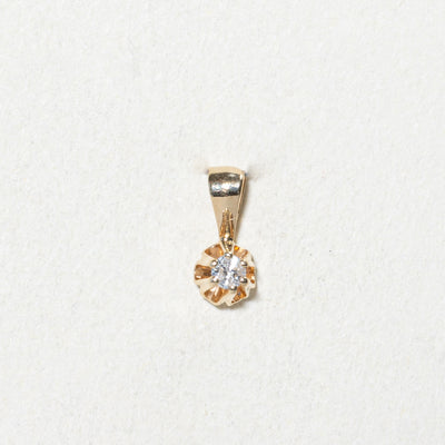 Belcher Set Diamond Pendant | 0.03ct