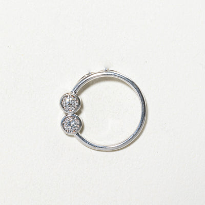 Two Stone Diamond Open Circle Pendant | 0.06ctw