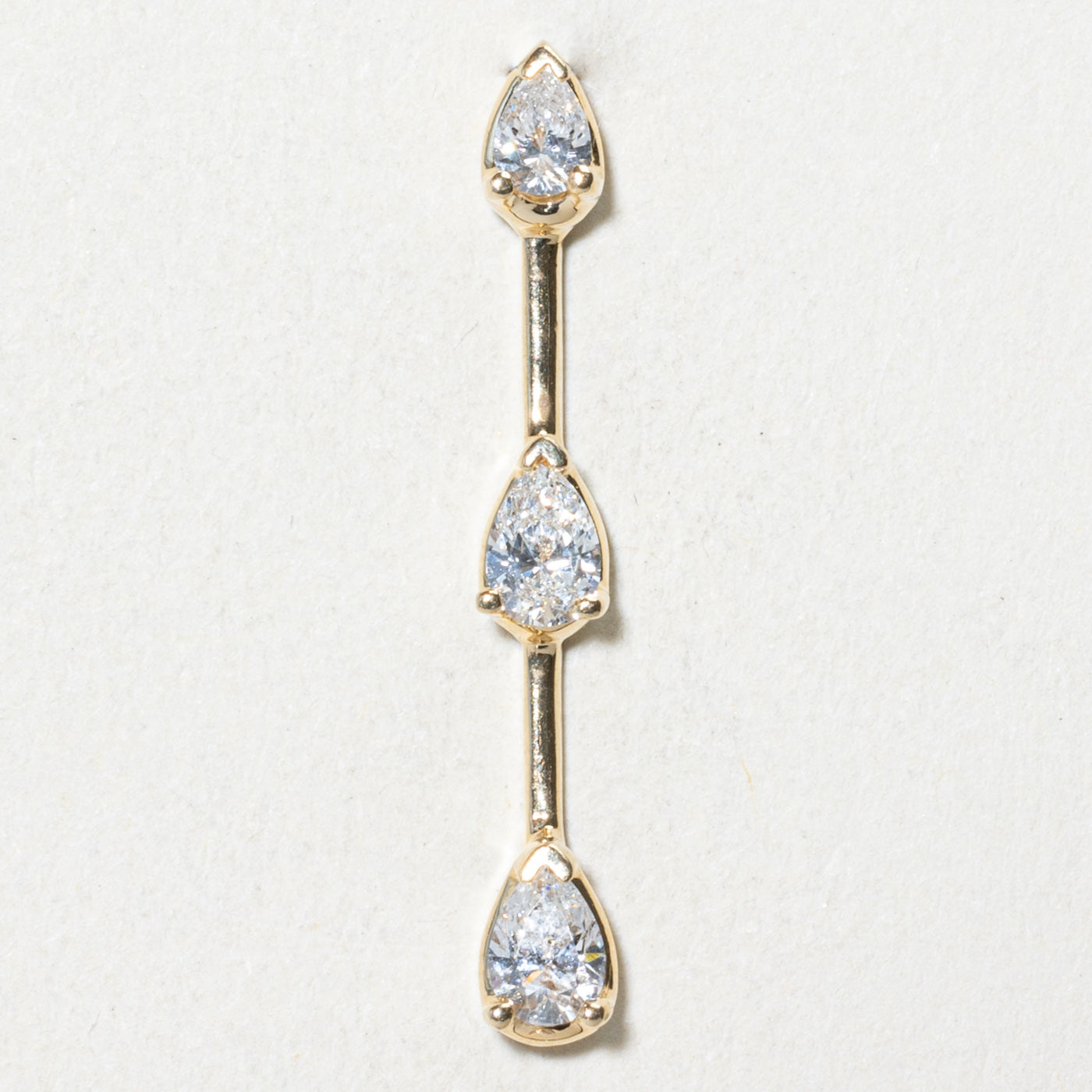 Pear Cut Three Stone Diamond Drop Pendant | 0.47ctw