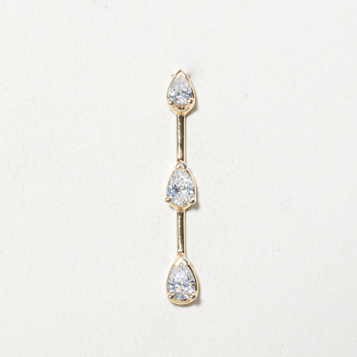 Pear Cut Three Stone Diamond Drop Pendant | 0.47ctw