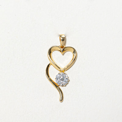 Diamond Cluster Open Heart Pendant | 0.12ctw