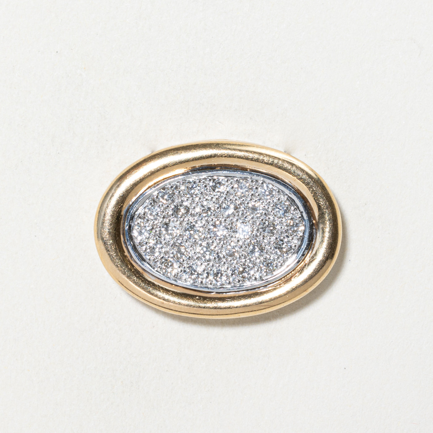 Pave Set Diamond Oval Pendant | 0.77ctw