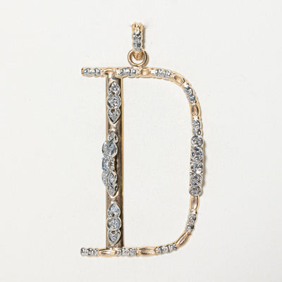 Diamond 'D' Large Initial Pendant | 0.20ctw
