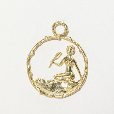 Single Diamond Woman Figure Pendant | 0.07ct