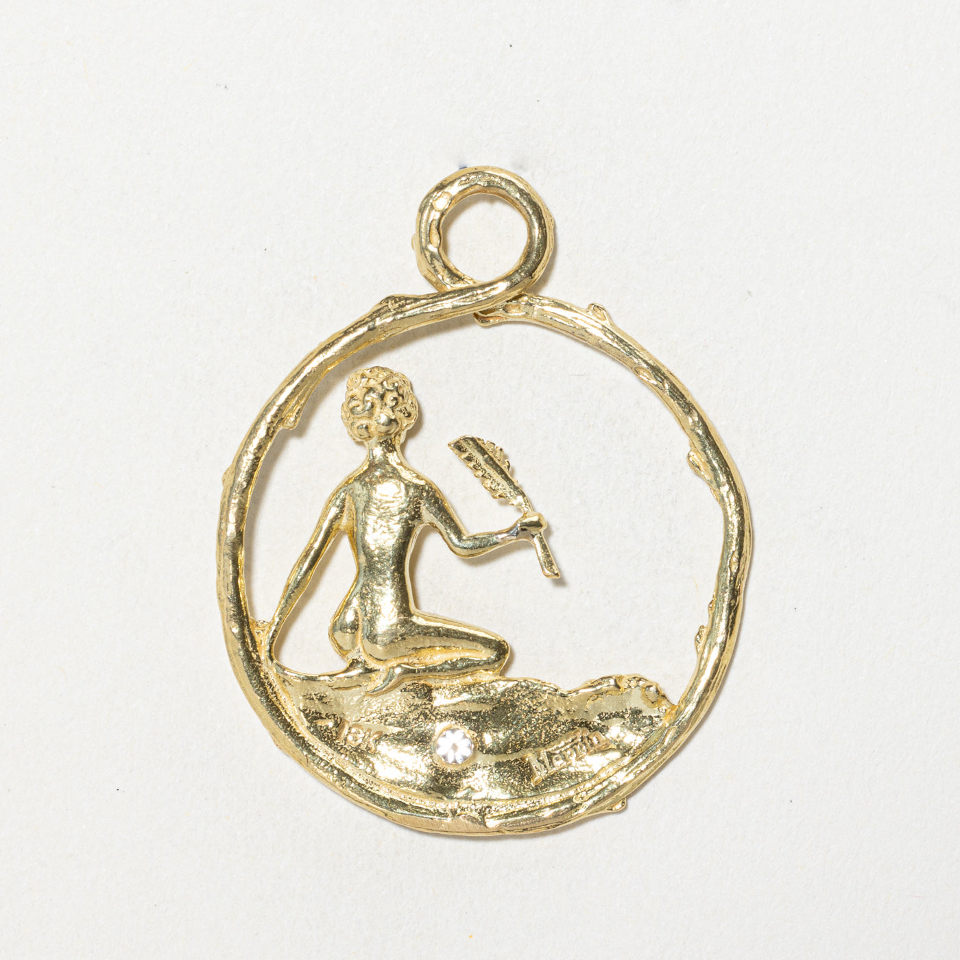 Single Diamond Woman Figure Pendant | 0.07ct