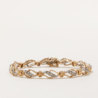 Two Tone Gold Diamond Bracelet | 0.60ctw | 6