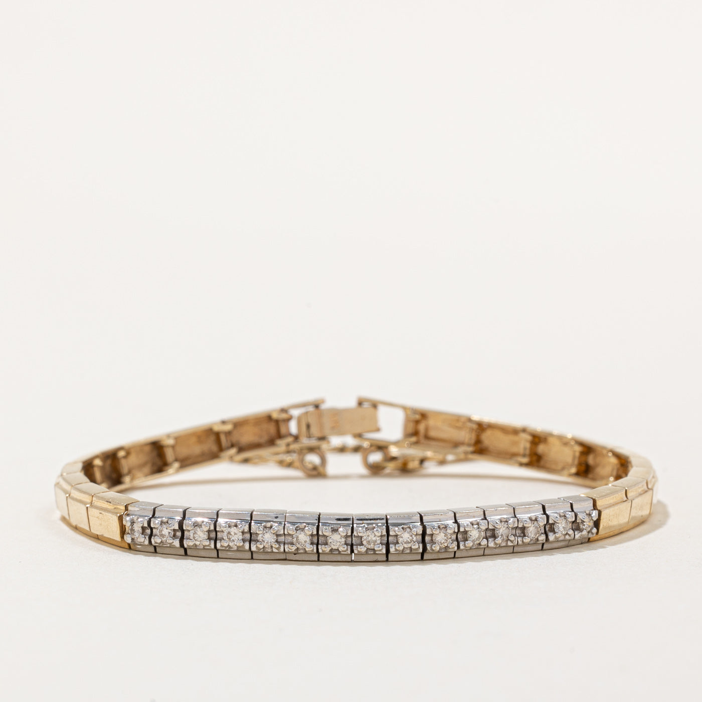 Two Tone Gold Illusion Set Diamond Bracelet | 0.27ctw | 7.5" |