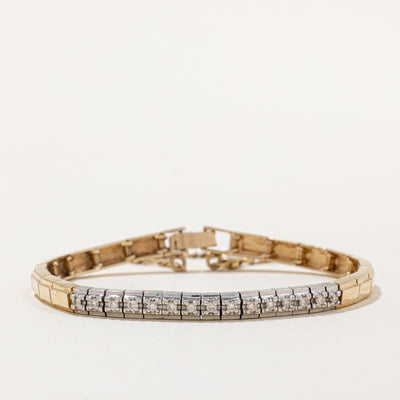 Two Tone Gold Illusion Set Diamond Bracelet | 0.27ctw | 7.5