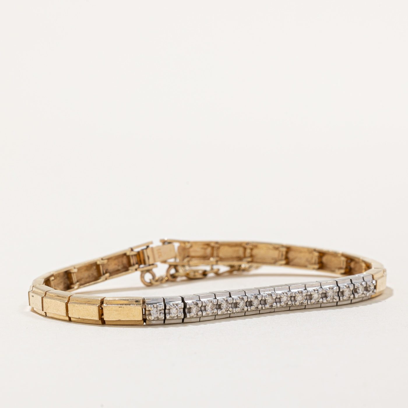 Two Tone Gold Illusion Set Diamond Bracelet | 0.27ctw | 7.5" |