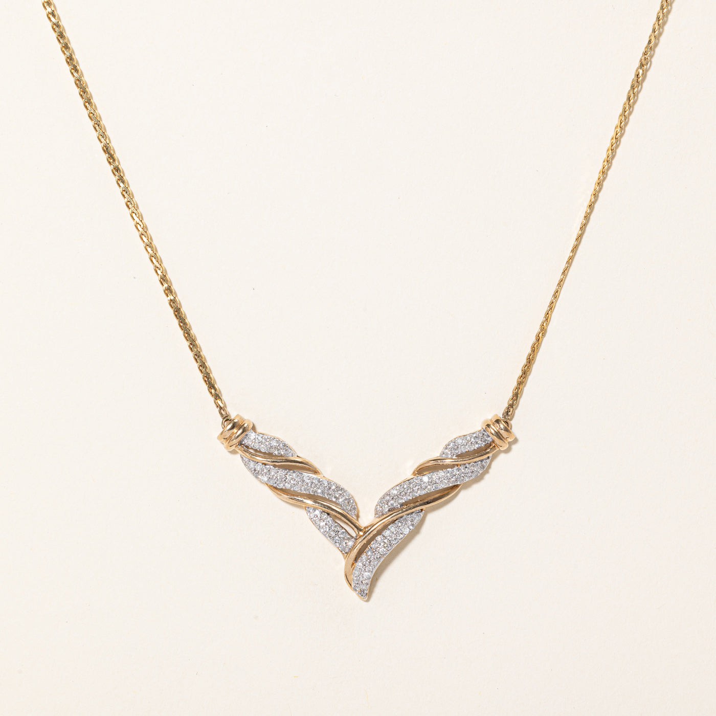 Diamond Scoop Pendant Necklace | 0.69ctw | 17" |
