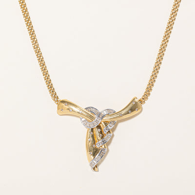 Diamond Scoop Pendant Necklace | 1.00ctw | 17