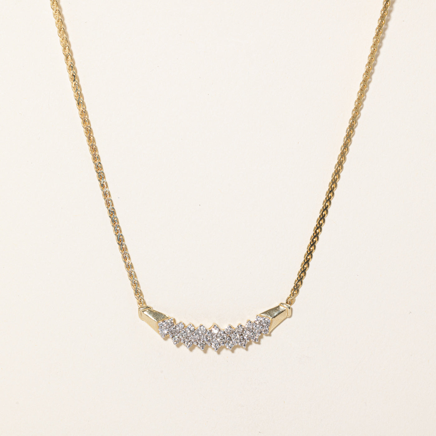 Diamond Scoop Pendant Necklace | 0.96ctw | 17" |