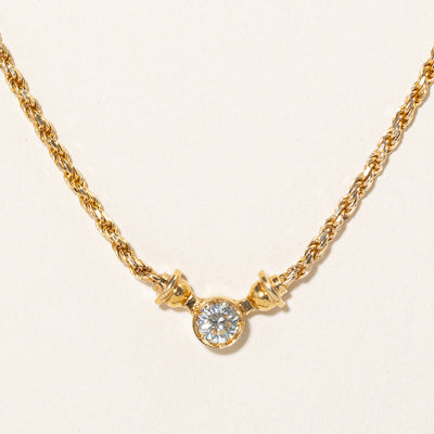 Bezel Set Diamond Pendant Necklace | 0.30ct | 15