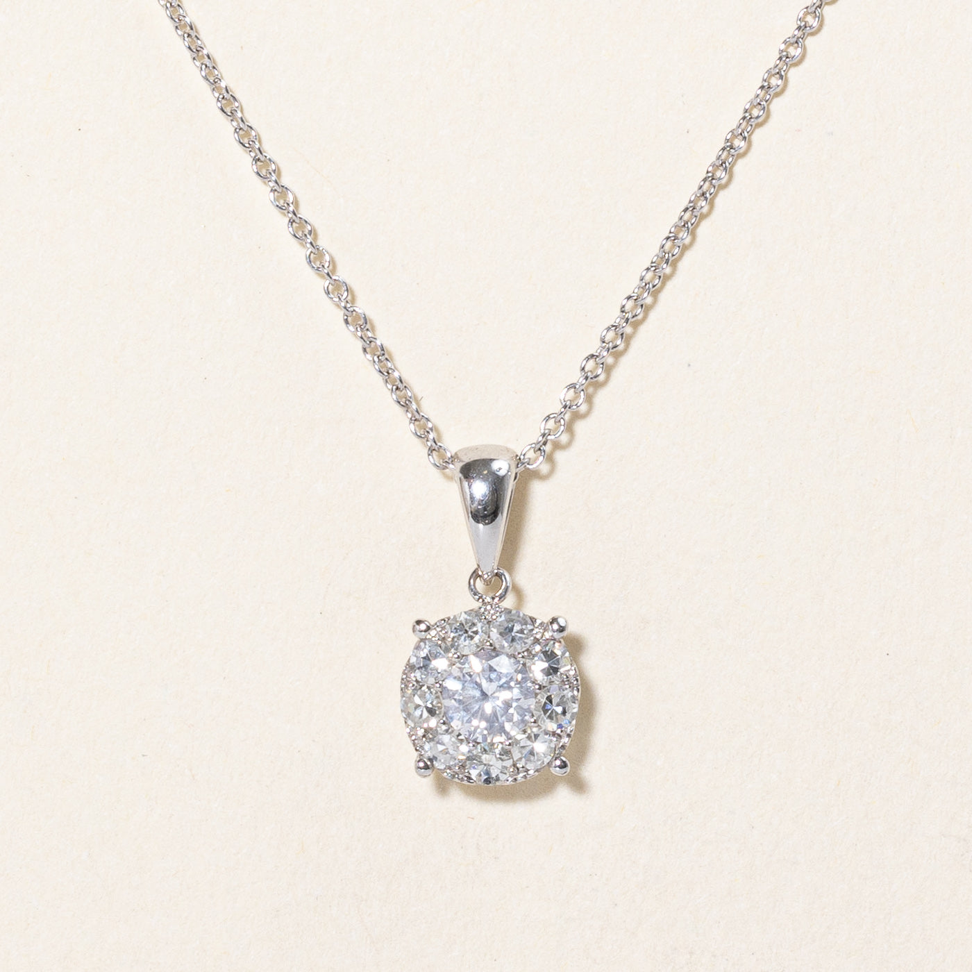 Diamond Cluster Pendant Necklace | 0.50ctw | 18" |