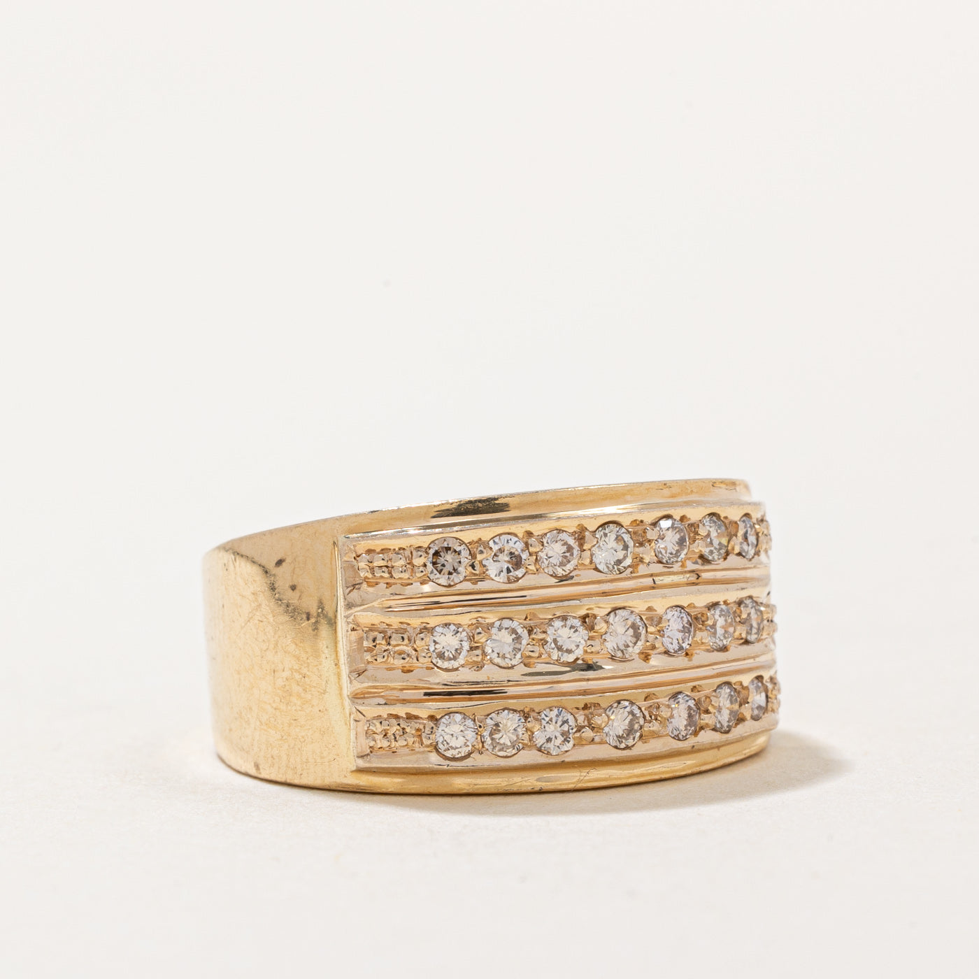 Triple Row Diamond Cocktail Ring | 0.25ctw | SZ 6 |