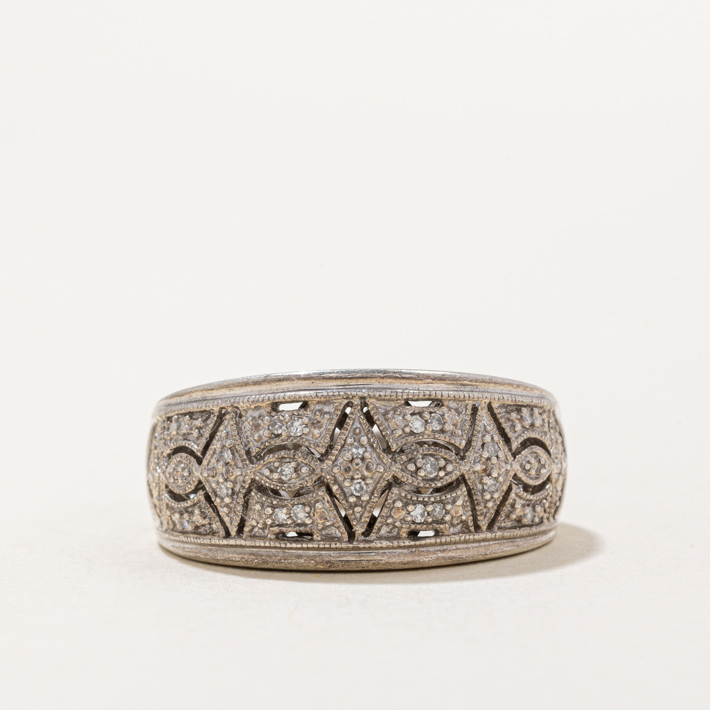 Bague cocktail en diamant | 0,04 ct | Taille 9,25 | 