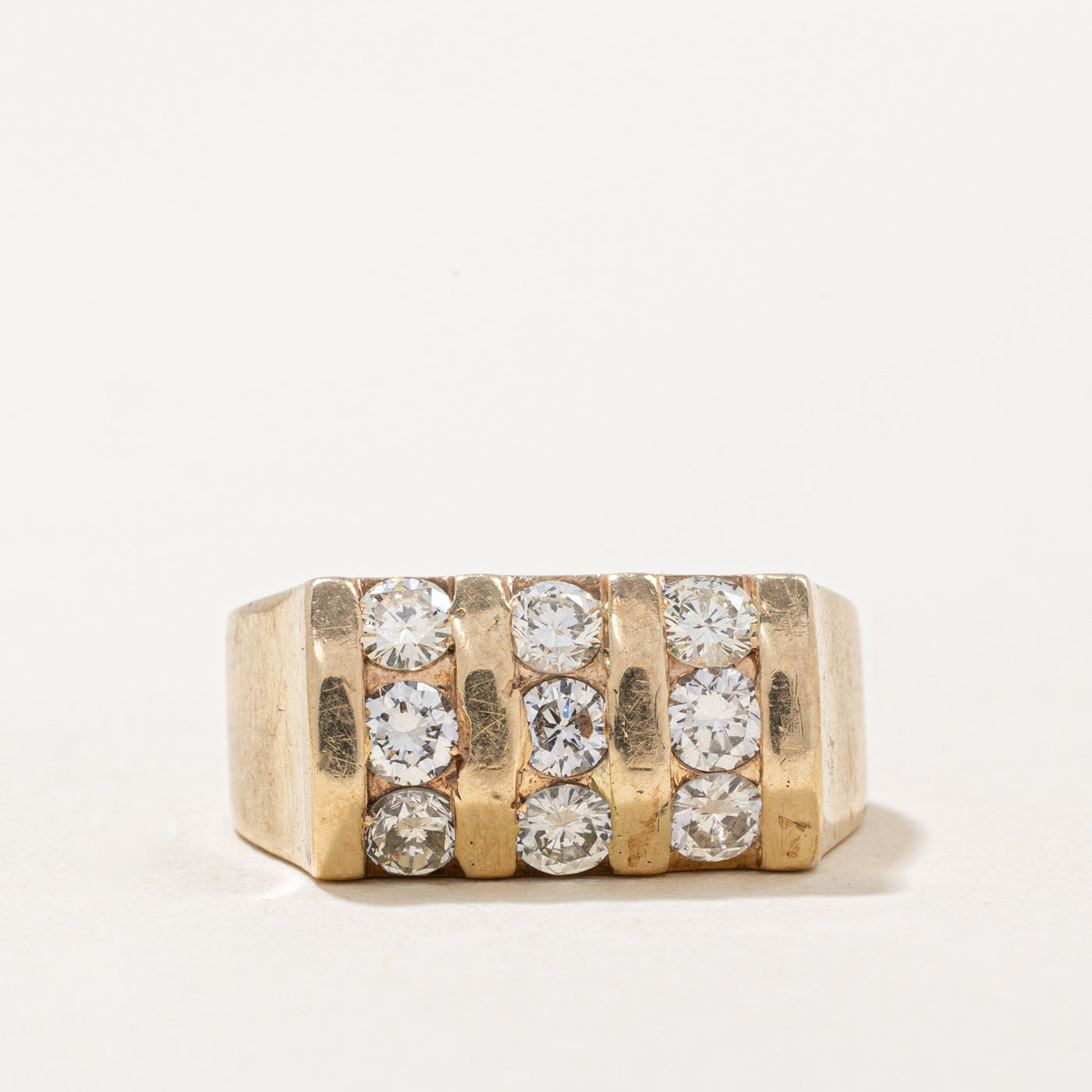 Channel Set Triple Row Diamond Ring | 0.85ctw | SZ 6.75 |