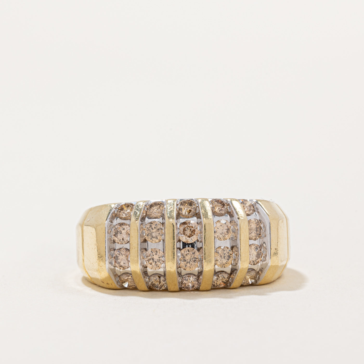 Channel Set Light Brown Diamond Ring | 0.90ctw | SZ 9.5 |