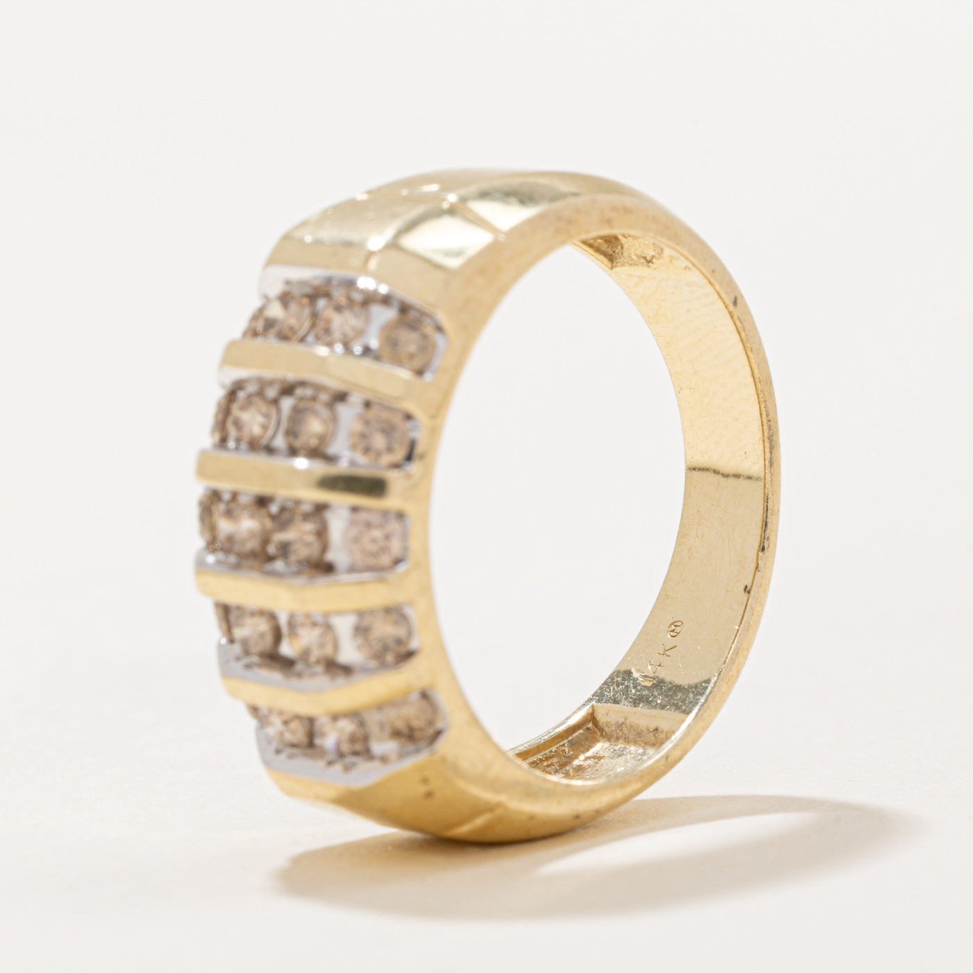 Channel Set Light Brown Diamond Ring | 0.90ctw | SZ 9.5 |