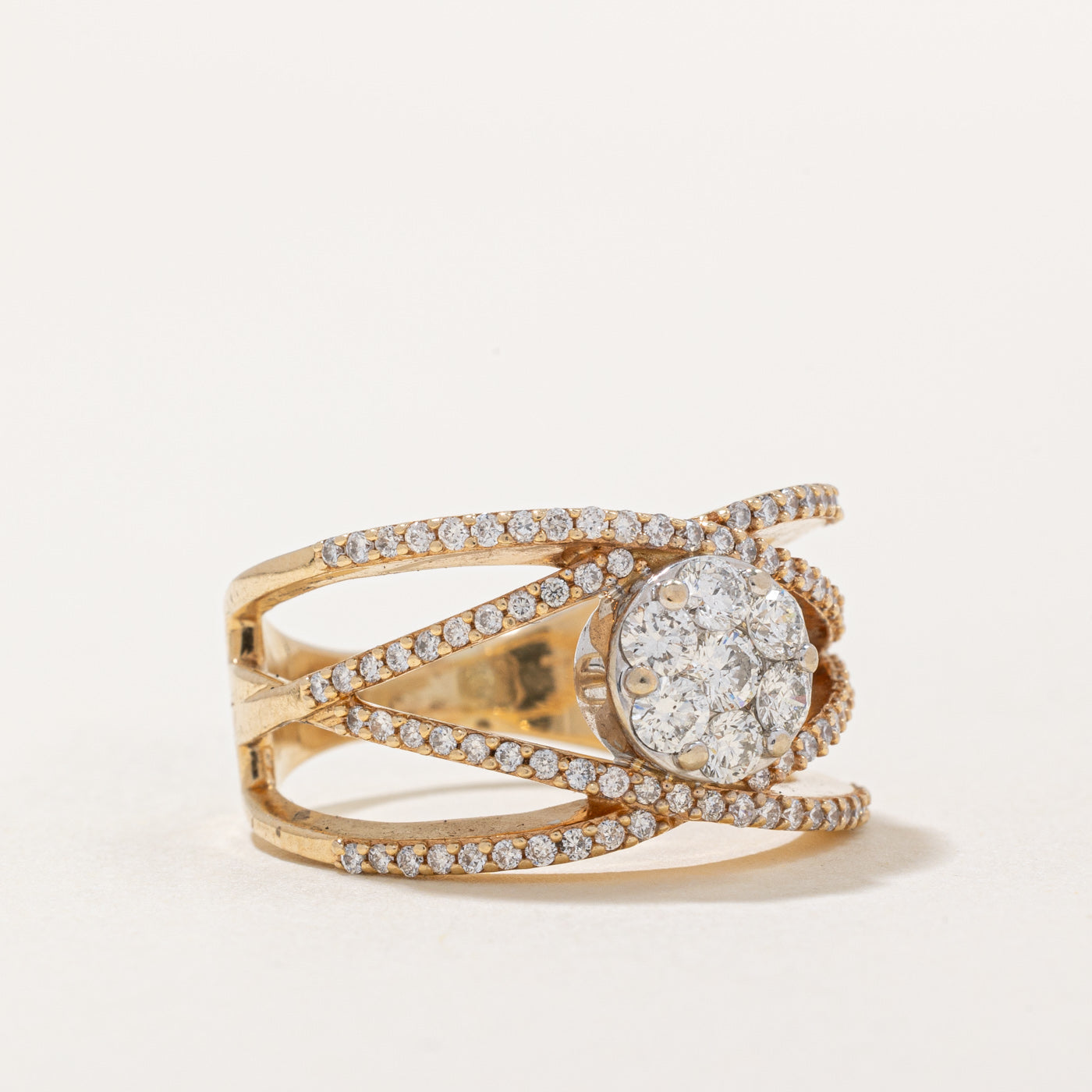 Diamond Crossover Ring | 0.82ctw | SZ 7.75 |