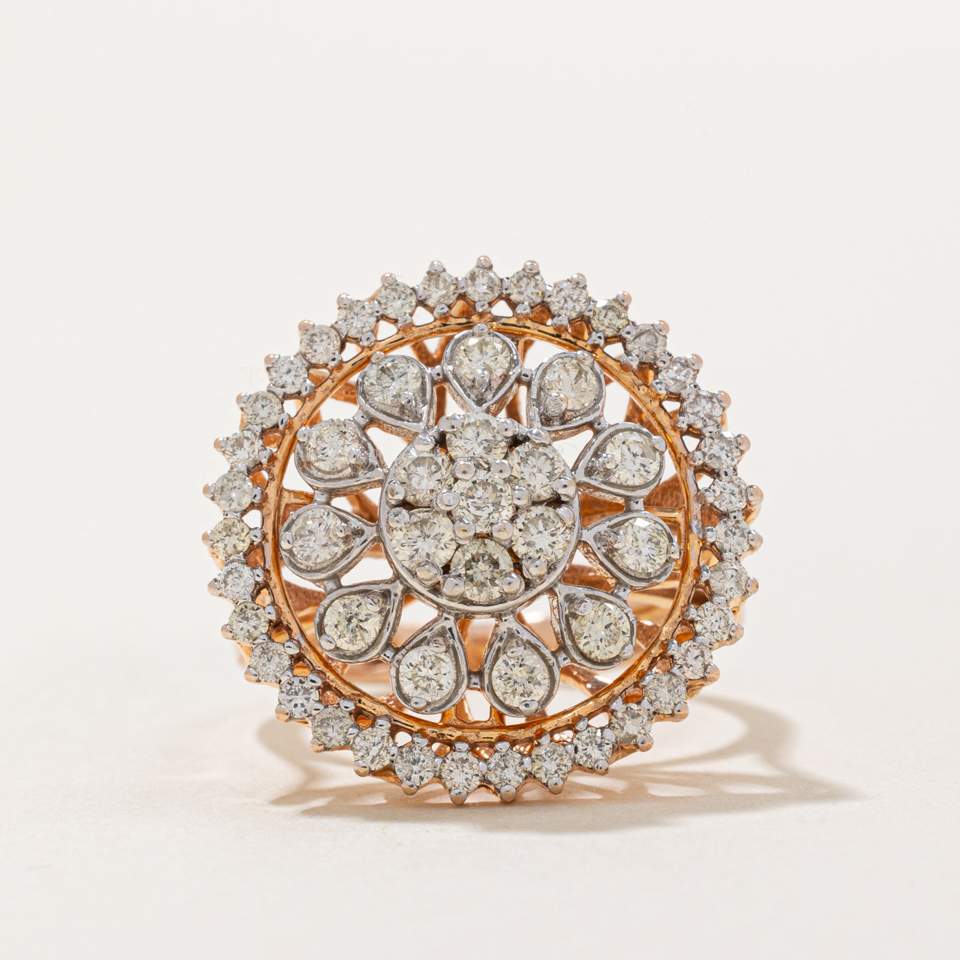 Diamond Cocktail Ring | 0.98ctw | SZ 6.75 |