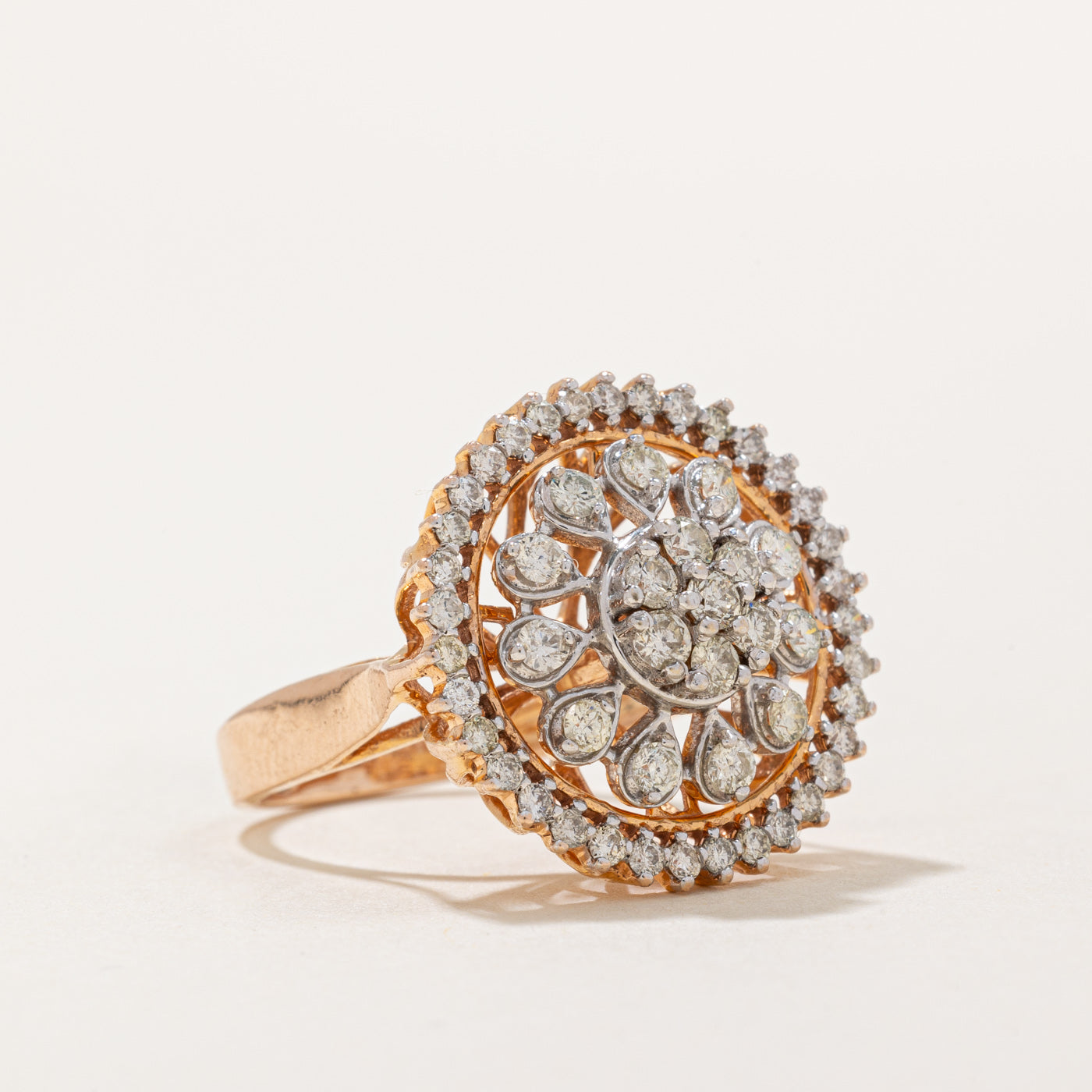 Diamond Cocktail Ring | 0.98ctw | SZ 6.75 |