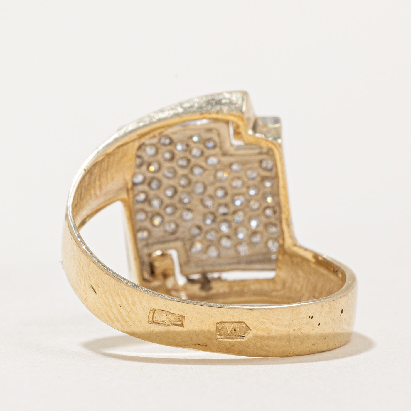 Pave Set Diamond Grid Ring | 0.11ctw | SZ 7 |