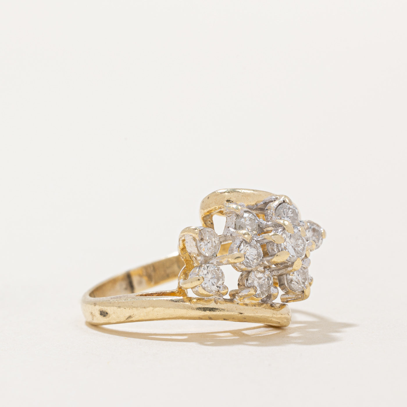 Diamond Cluster Bypass Ring | 0.70ctw | SZ 5.25 |