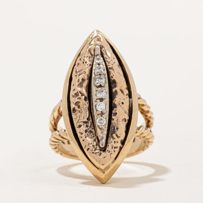 Diamond Navette Marquise Shaped Ring | 0.09ctw | SZ 6 |
