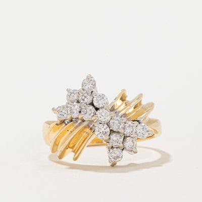 Diamond Cluster Cocktail Ring | 0.75ctw | SZ 7.25 |