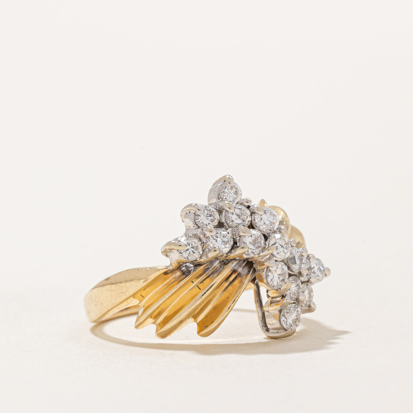 Diamond Cluster Cocktail Ring | 0.75ctw | SZ 7.25 |