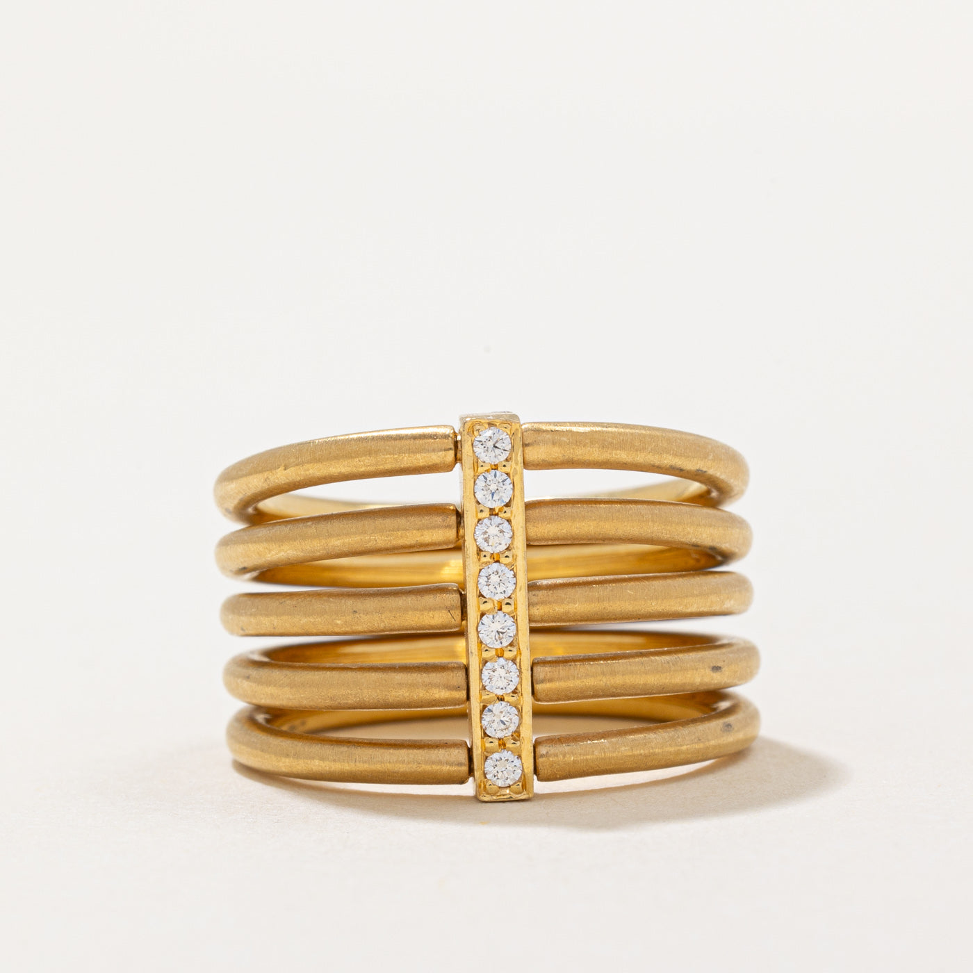 Diamond Column Rings | 0.08ctw | SZ 6.5 |