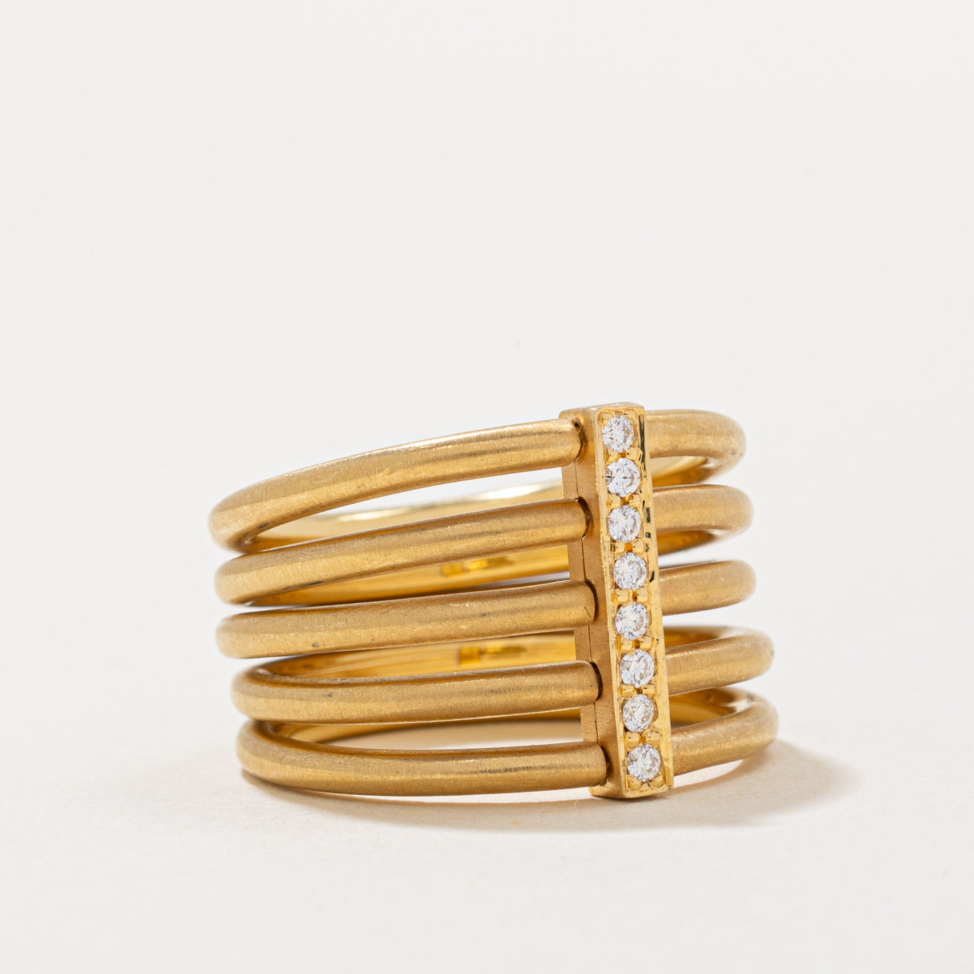 Diamond Column Rings | 0.08ctw | SZ 6.5 |