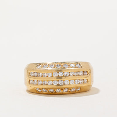 Channel Set Multi Row Diamond Band | 0.60ctw | SZ 9 |