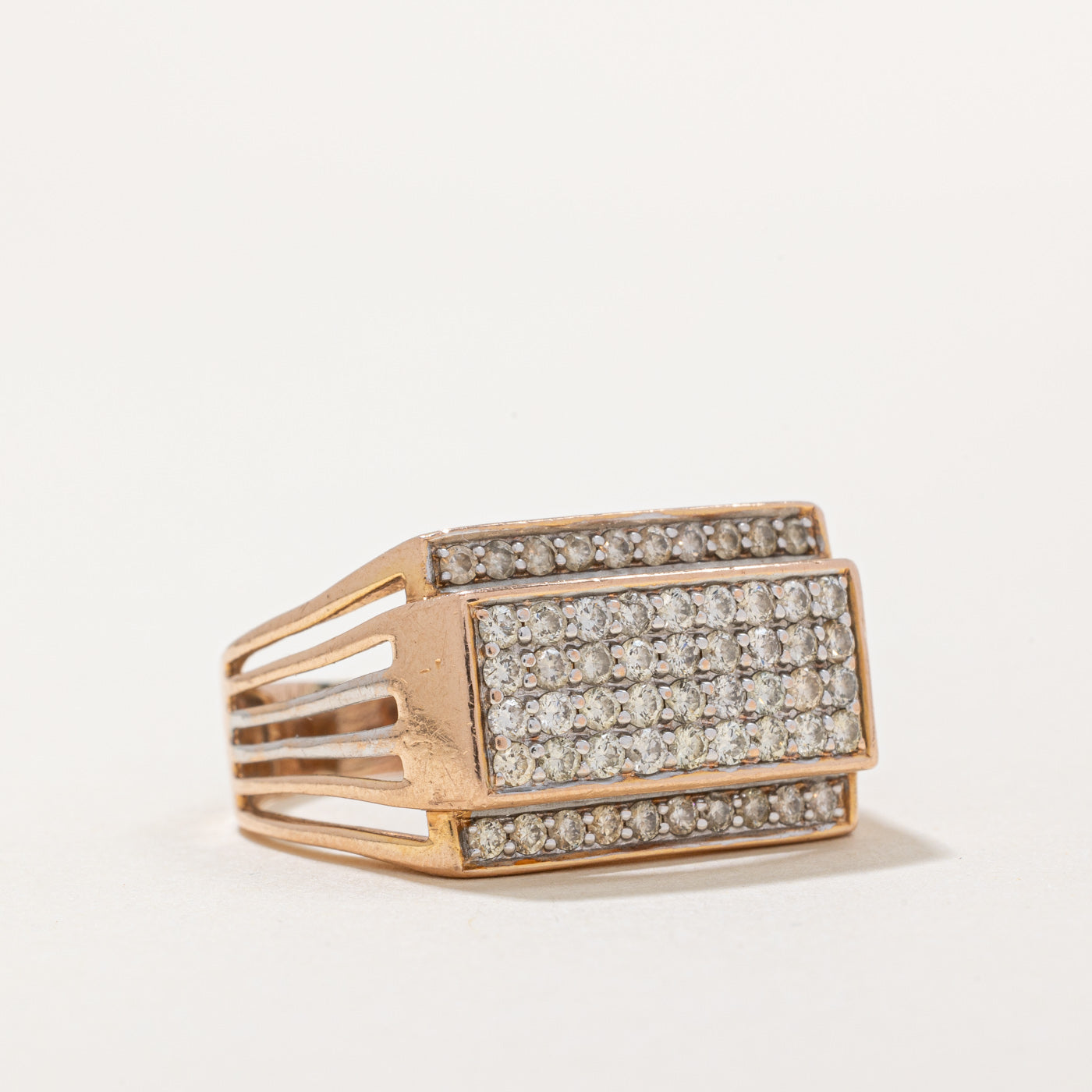 Diamond Grid Cocktail Ring | 0.75ctw | SZ 11.25 |