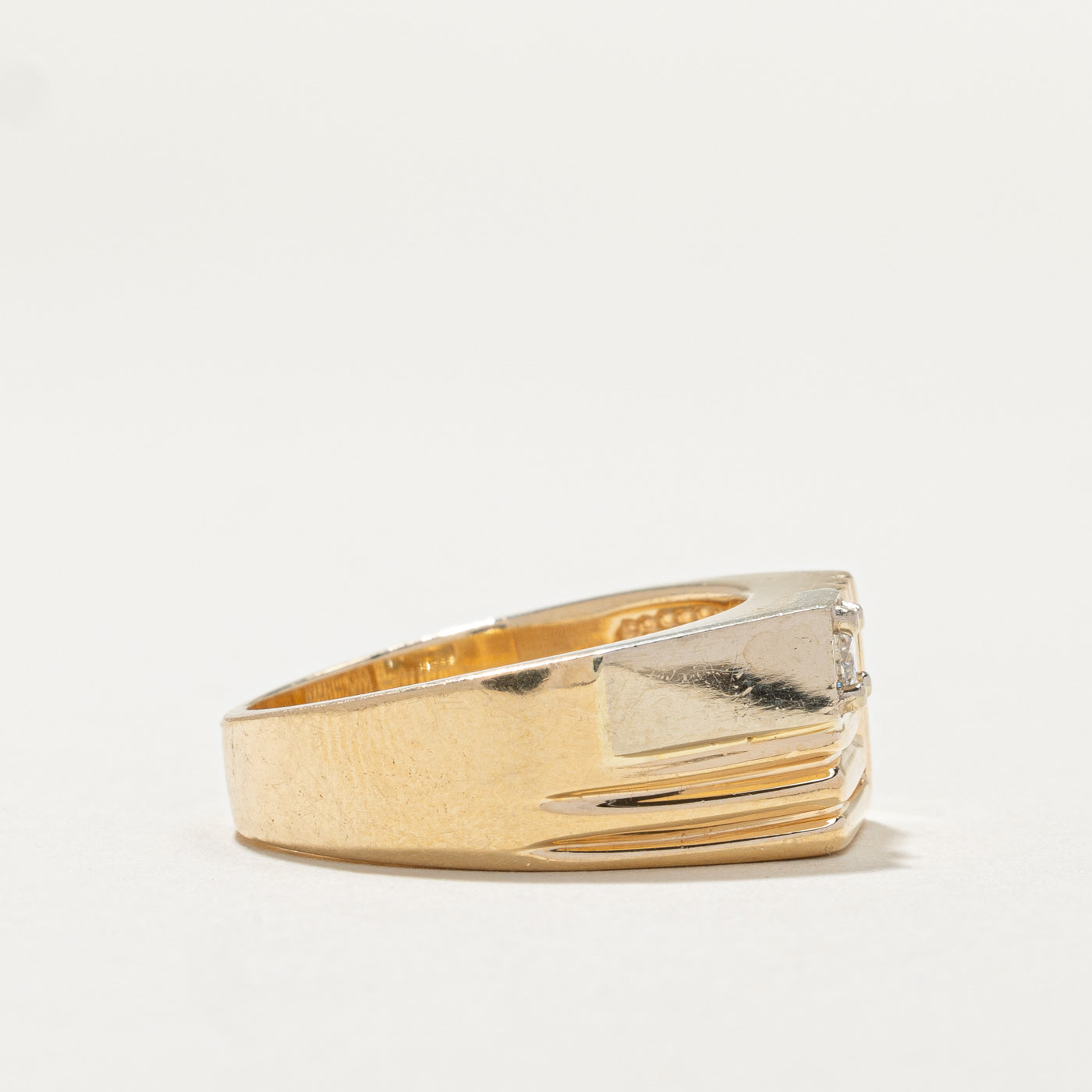 Diamond Grooved Ring | 0.16ct | SZ 9.5 |